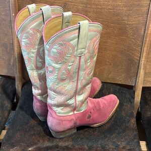 Macie Bean Pink and Gray Heeled Boots